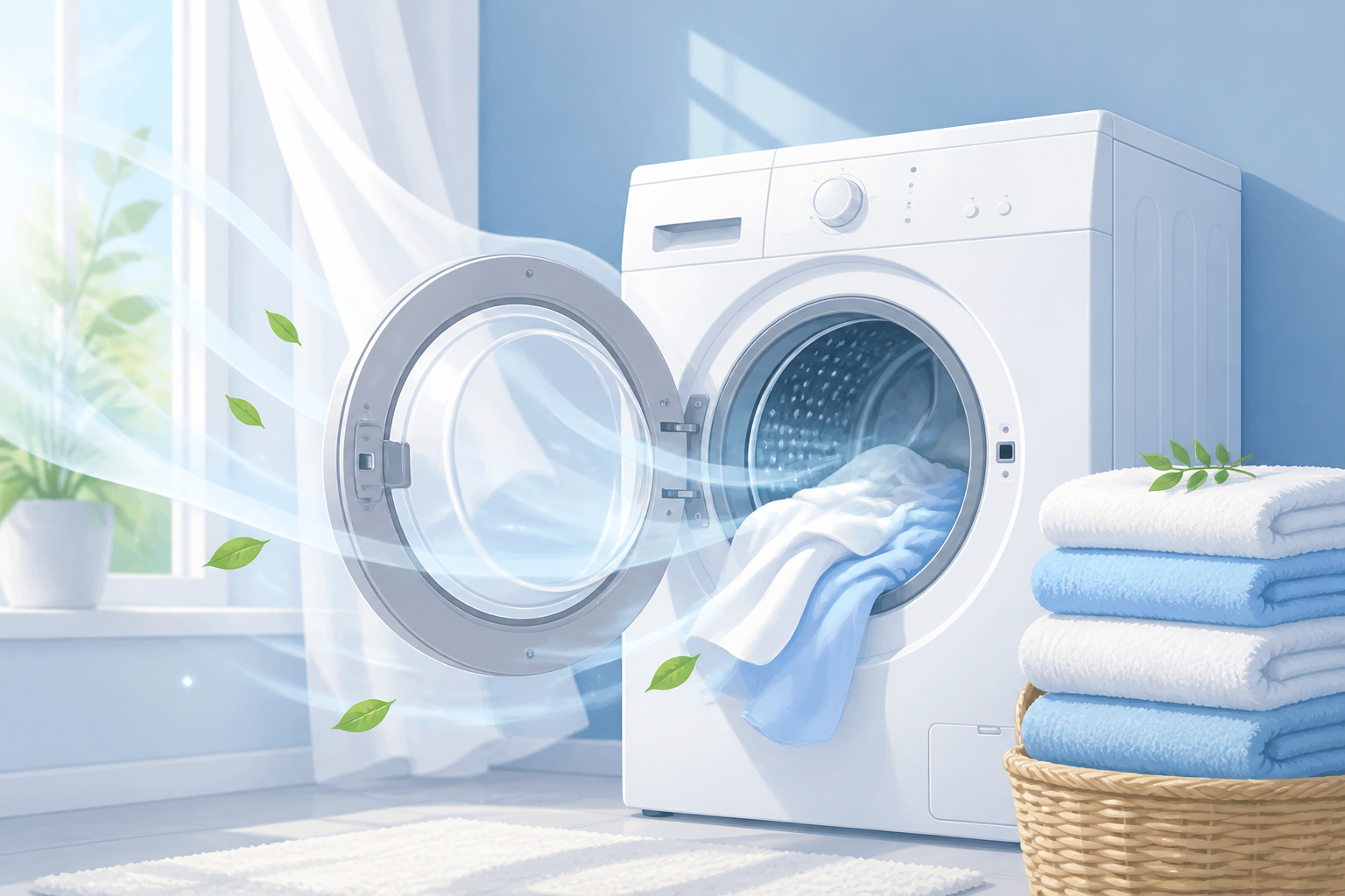 Ventilação da lavadora e roupa sem mau cheiro
